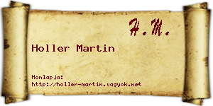 Holler Martin névjegykártya